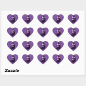 Sticker Cœur Purple Funny Cartoon Eggplant (Feuille)