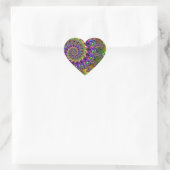 Sticker Cœur Purple & Green Bokeh Motif fractal (Sac)