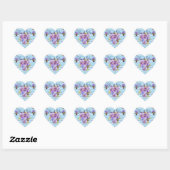 Sticker Cœur Purple Pansy Pansies Flower Pattern Thank You (Feuille)
