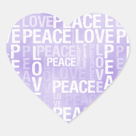 Sticker Cœur Purple White Peace Love (Devant)