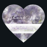 Sticker Cœur ©Purple Wisteria Whisper/Wedding Favor Merci<br><div class="desc">Veuillez personnaliser/customiser avec votre propre occasion de texte-en conséquence. Entièrement Personnalisable. Photographie ©riverme* 2011-depuis</div>