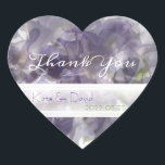 Sticker Cœur ©Purple Wisteria Whisper/Wedding Favor Merci<br><div class="desc">Veuillez personnaliser/customiser avec votre propre occasion de texte-en conséquence. Entièrement Personnalisable. Photographie ©riverme* 2011-depuis</div>
