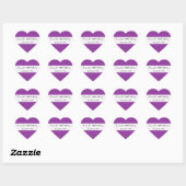 Sticker Cœur Purple Zigzag, Purple Chevron, Anniversaire (Feuille)