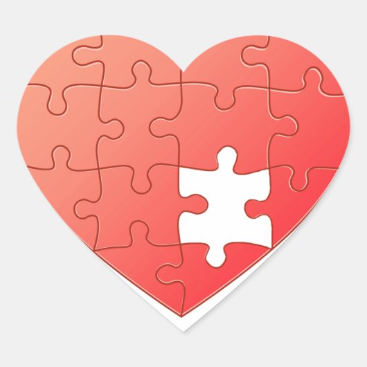 Sticker Cœur Puzzle Heart (Devant)