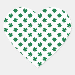 Sticker Cœur Quatre trèfles en vert