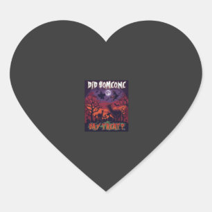 Sticker Cœur Quelqu'un a dit friandise Halloween Lama Sorcière 