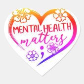 Sticker Cœur Questions de santé mentale (Devant)