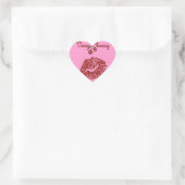 Sticker Cœur RAB Rockabilly très Cherry Kiss (Sac)