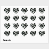 Sticker Cœur RAB Rockabilly Zebra Imprimer noir et blanc (Feuille)