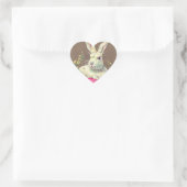 STICKER CŒUR RABIT BLANC AVEC OEUF DE PÂQUES ET FLEURS DE PRINT (Sac)