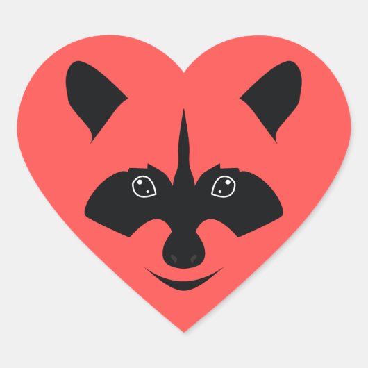 Sticker Cœur Raccoon (Devant)