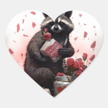 Raccoon ordures poésie Valentines jour