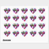 Sticker Cœur Rainbow Azalea fleur aquarelle originale (Feuille)