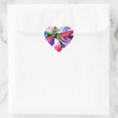 Sticker Cœur Rainbow Azalea fleur aquarelle originale (Sac)