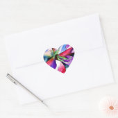Sticker Cœur Rainbow Azalea fleur aquarelle originale (Enveloppe)