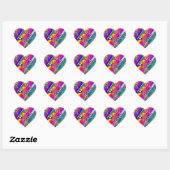 Sticker Cœur Rainbow Blast Art Abstrait (Feuille)