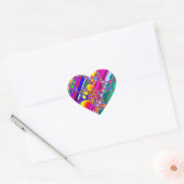 Sticker Cœur Rainbow Blast Art Abstrait (Enveloppe)