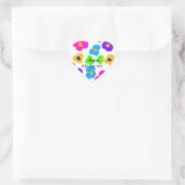 Sticker Cœur Rainbow flower pride amour ajouter nom texte lqbtq (Sac)