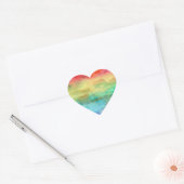 Sticker Cœur Rainbow Heart Love Brillant (Enveloppe)