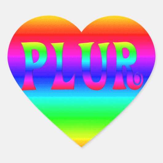 Sticker Cœur Rainbow PLUR (Devant)