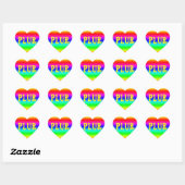 Sticker Cœur Rainbow PLUR (Feuille)