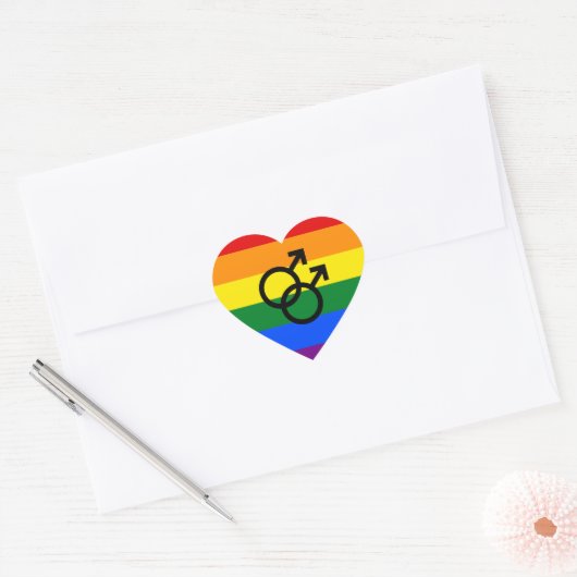 Sticker Coeur Rainbow Pride (Enveloppe)