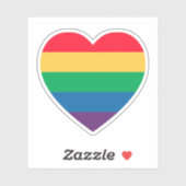 Sticker Coeur Rainbow Pride (Feuille)