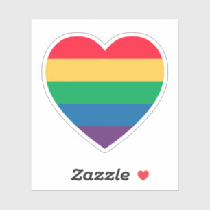 Sticker Coeur Rainbow Pride