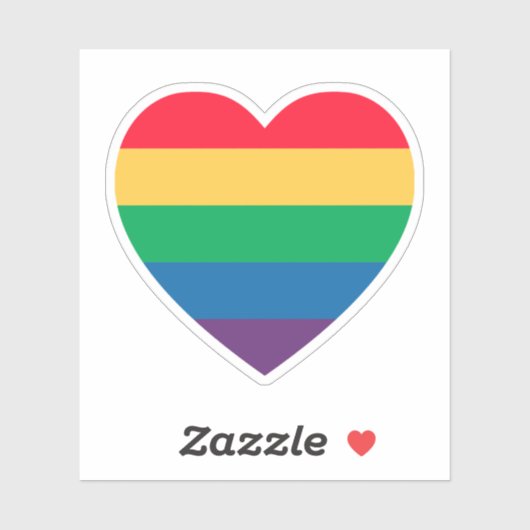 Sticker Coeur Rainbow Pride (Feuille)
