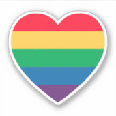 Sticker Coeur Rainbow Pride (Devant)
