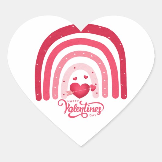 Sticker Cœur Rainbow Valentine (Devant)
