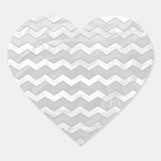Sticker Cœur Rainy Sky Grey Chevron Motif (Devant)