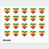 Sticker Cœur Rasta Reggae Lion de Juda (Feuille)