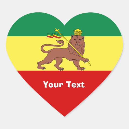 Sticker Cœur Rasta Reggae Lion de Juda (Devant)