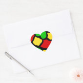 Sticker Cœur Rasta Spots (Enveloppe)