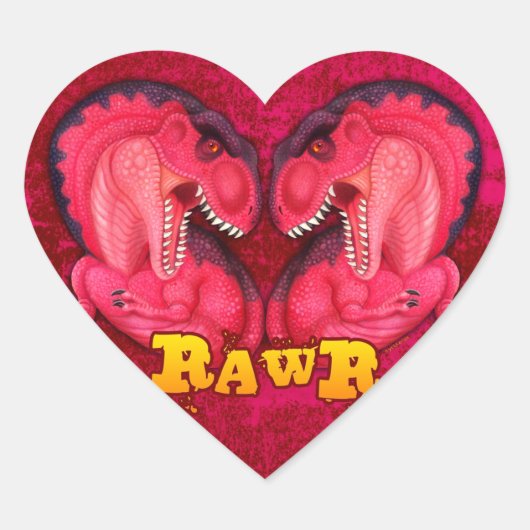 Sticker Cœur Rawr Love-a-saurus (Devant)