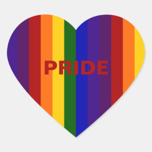 Sticker Cœur Rayures arc-en-ciel