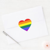 Sticker Cœur Rayures arc-en-ciel (Enveloppe)