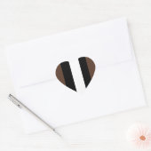 Sticker Cœur rayures Brown, noir et blanc (Enveloppe)