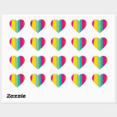 Sticker Cœur rayures colorées (Feuille)