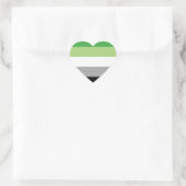 Sticker Cœur Rayures de fierté aromantique (Sac)