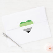 Sticker Cœur Rayures de fierté aromantique (Enveloppe)