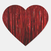 Sticker Cœur Rayures de guirlande rouge chic (Devant)