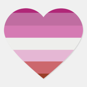 Sticker Cœur Rayures du drapeau de fierté lesbienne