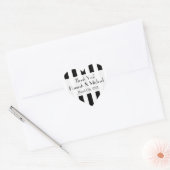 Sticker Cœur Rayures noires et blanches, motif rayé, mariage (Enveloppe)