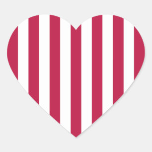 Sticker Cœur Rayures rouges et blanches