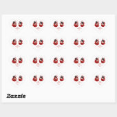 Sticker Cœur Red Gnomes mignon Whimsical Adorable Saint Valenti (Feuille)