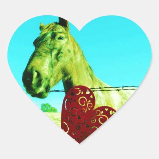 Sticker Cœur Red Heart and Horse (Devant)