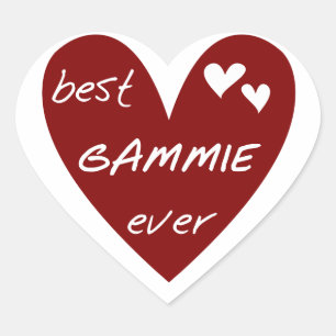 Sticker Cœur Red Heart Best Gammie Ever Tshirts et cadeaux