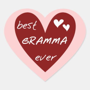 Sticker Cœur Red Heart Best Gramma Ever T-shirts et cadeaux
